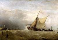 A Sea Piece, with a Dutch Fishing Boat Coming in, and Men of War in the Distance