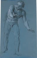 Standing Male Nude, Leaning Forward, with Arms Outstretched
