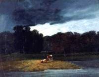 Landscape: A Wood and Cattle under a Stormy Sky
