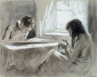 Girls Sewing by the Window
