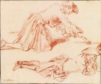 Two Soldiers, study for 'The Bivouac'
