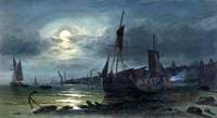 Moonrise on the Medway, Kent