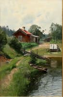 Landscape with Lake and Cottage