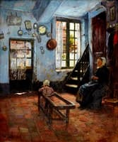 Babysitter, Interior with Child and Woman