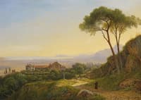 Early morning in the mountains near Baida monastery in Sicily