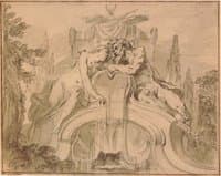 Design for a Fountain with Two Reclining Figures
