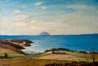 View of Culzean Castle with Ailsa Craig in the Distance