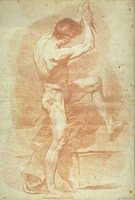 Naked Man Pulling a Rope