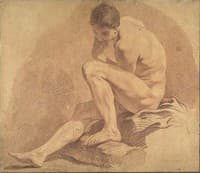 Naked Man Sat on a Rock