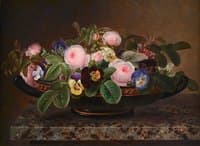 Roses and Pansies in a Greek Kylix