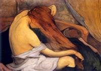 Woman Brushing her Hair