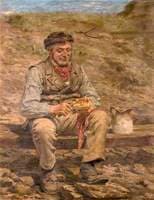 Workman Eating Lunch