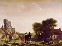 A Dutch Farm with the Ruins of the Huis te Kleef