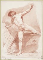 Naked Man with Arms and Legs Outstretched