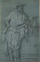 Man Standing by Cask