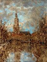 View of St. John Church in Gouda