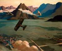 British Scouts Leaving Their Aerodrome on Patrol over the Asiago Plateau, Italy