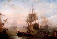 HMS 'Victory' Anchored off the Isle of Wight