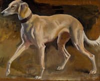 Study of a Dog for Lady Munnings on Grey Hunter