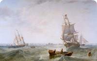 Shipping on the Solent, off Calshot Castle