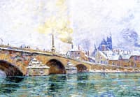The Bridge at Villeneuve in the Snow