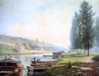 Barges on the Loing; Morning Effect