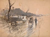 Village Road with a Cart