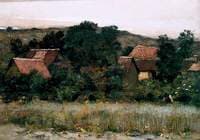 Landscape, Village among Trees