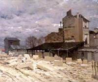 Stone Yard, Old Houses in Paris, France