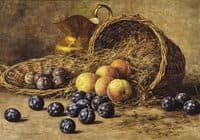 Still Life with Plums and Peaches