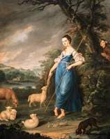 A Shepherdess Spied upon in a Landscape