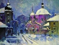 Cityscape with a Pink Church