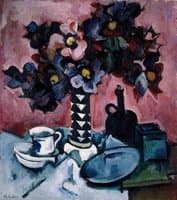 Still Life with Flowers on a Pink Background