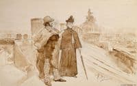 Ksenia and Nedrov Discuss Art on the Roof