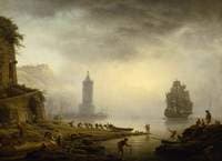 Morning:  A Port in the Mist; Fishermen Hauling in their Boat