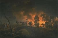 Incendie d'un port la nuit (Firestorm at Night)