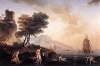 Girls Bathing at the Seashore