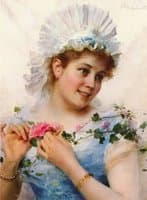 A Young Girl with Roses