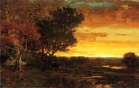 An Autumn Farmscape at sunset