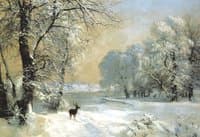 Deer in a Snow-Covered Landscape