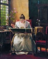 Girl Embroidering (study)