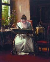 Girl Embroidering