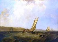 A Sailing Boat in a Fresh Breeze off Cowes