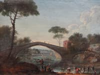 River Landscape with Bridge