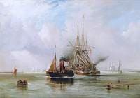 Sailing Ship 'Tamarind' Being Towed into Portsmouth