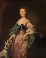 Elizabeth Hancock with a Greyhound