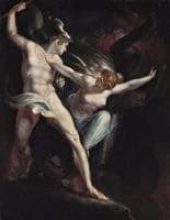Satan and Death, separated from Sin