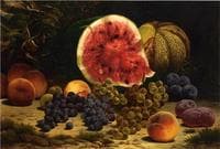 Still Life with Watermelon, Grapes, Peaches, Plums and Cantaloupe