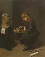 Boy Drawing Before the Bust of a Roman Emperor