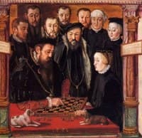 Duke Albrecht V of Bavaria and his Wife Anna of Austria playing Chess (from 'Kleinodienbuch der Herzogin Anna von Bayern')